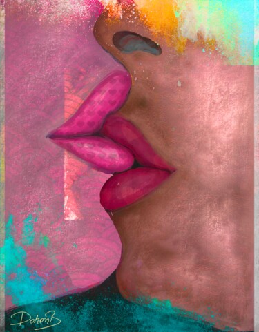 Colorful kissing