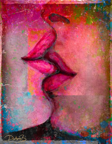 Red colorful kiss