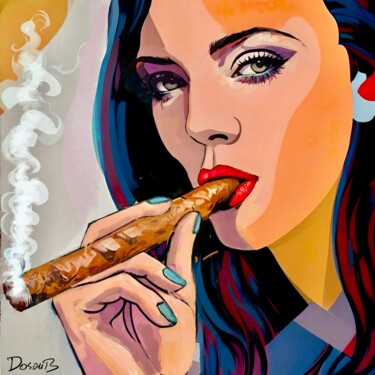 Girl smoking cigar